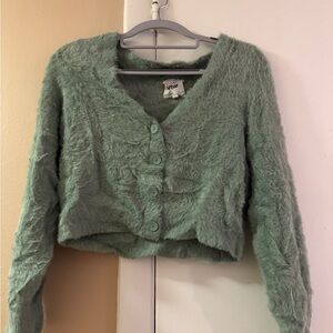 Aerie Soft Textured Mint Cardigan